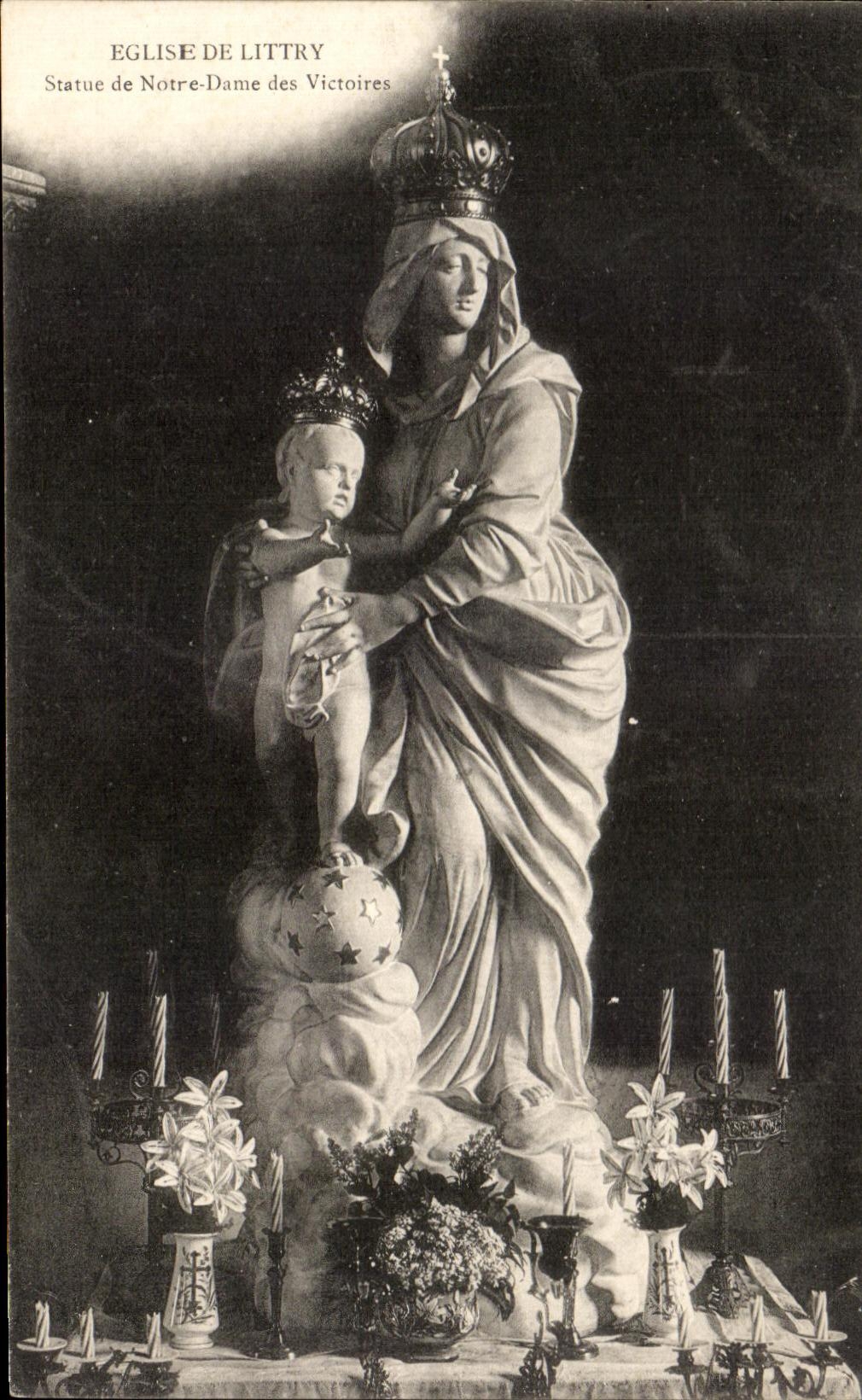 Statue de Notre-Dame des Victoires — Église de Littry — Éditeur non identifié, n° de série non visible