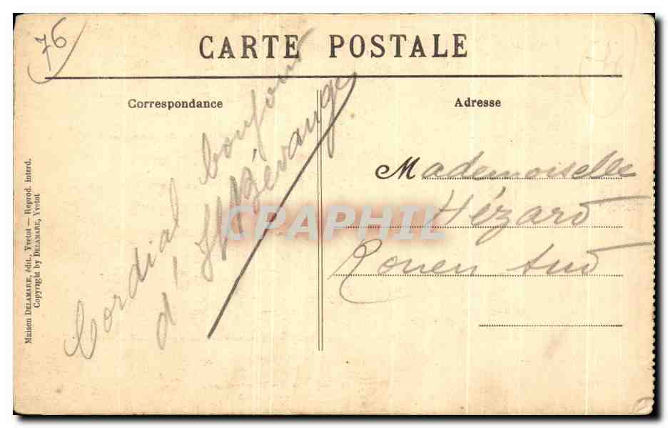 CPA Abbaye de St Wandrille Entree des Souterrains — Rückseite