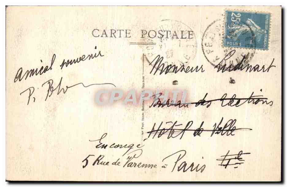 CPA Pont Sur Yonne Asile De Beaujeu — Back