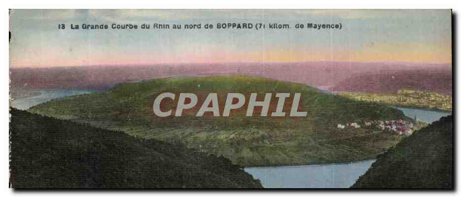 La Grande Courbe du Rhin au nord de BOPPARD (71 kilom. de Mayence) — CPA PHIL n°18