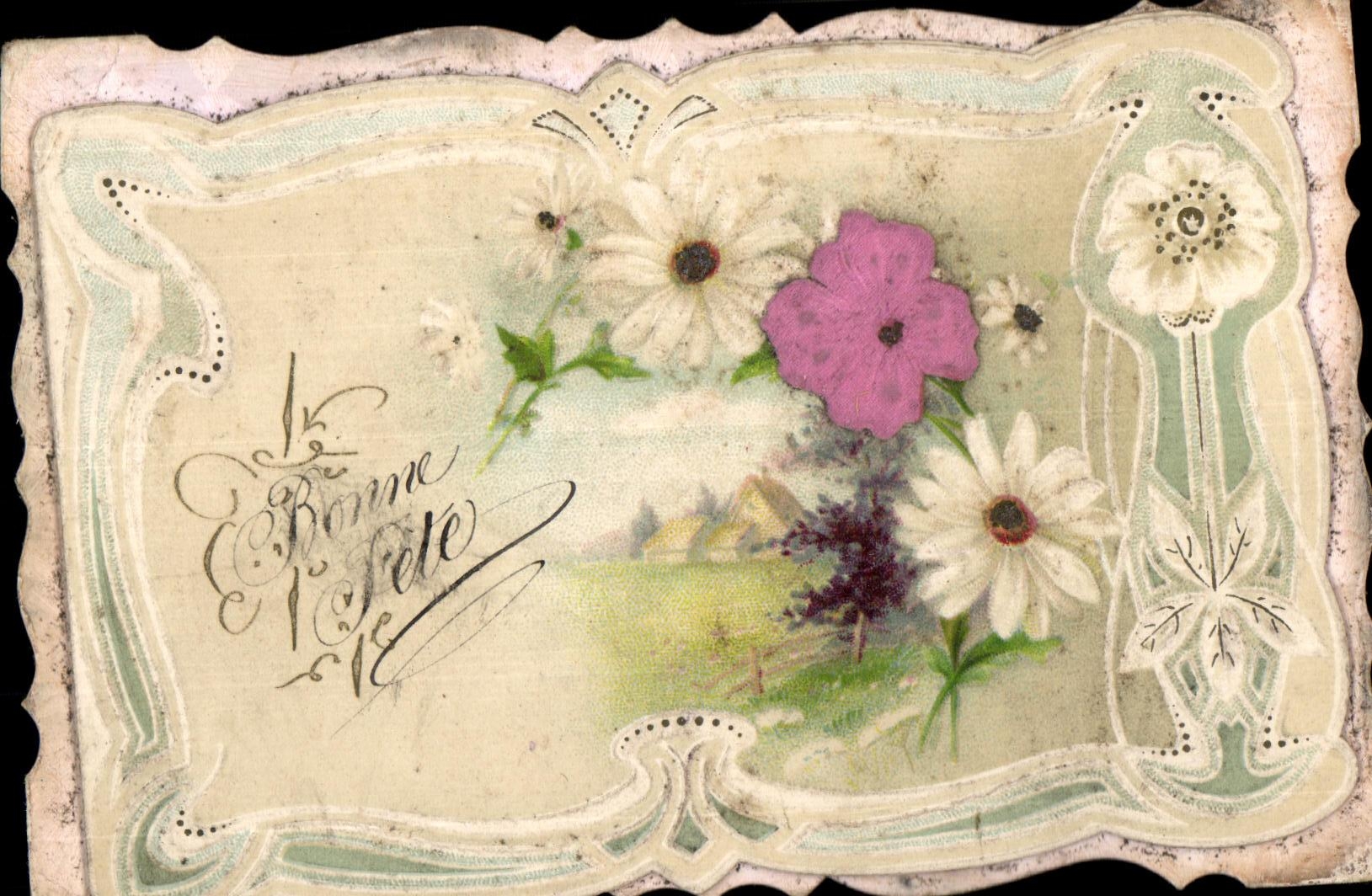 CPA Fantaisie Bonne Fete Fleurs 