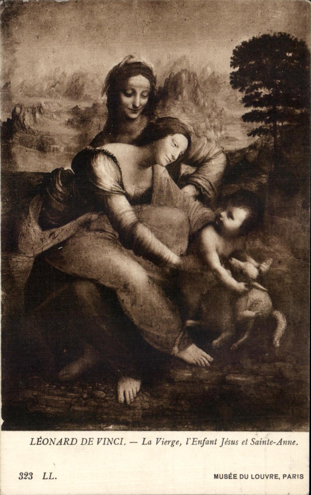 CPA Leonard De Vinci La Vierge L'Enfant Jesus Et Sainte Anne Musee du Louvre Paris 