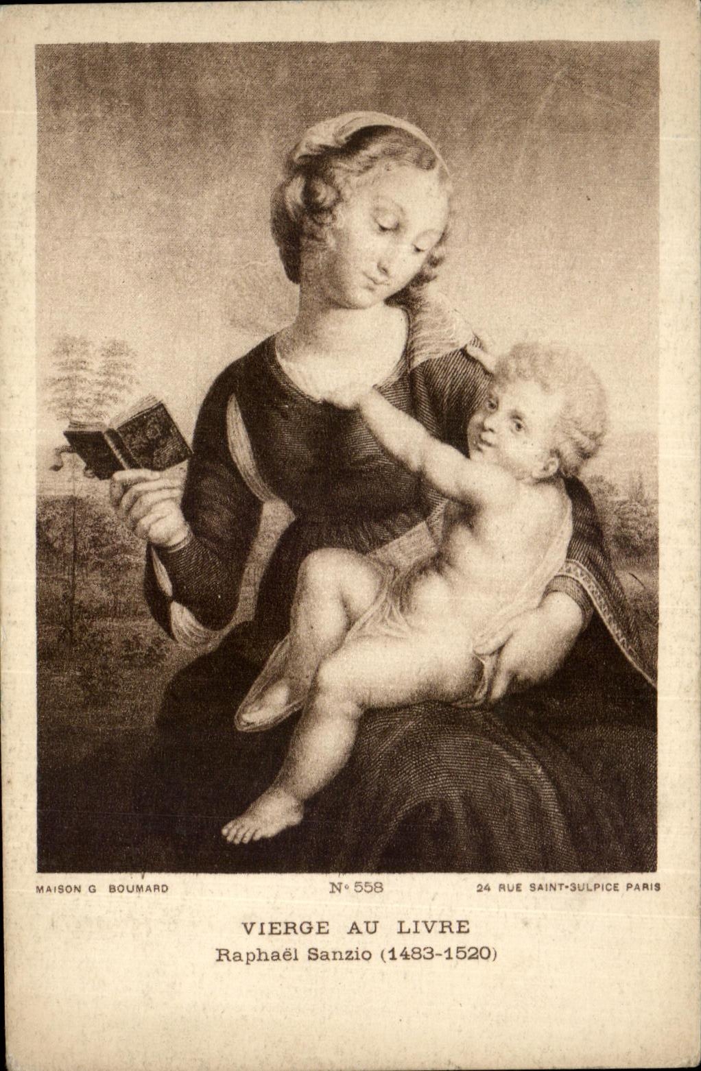 CPA Vierge Au Livre Raphael Sanzio