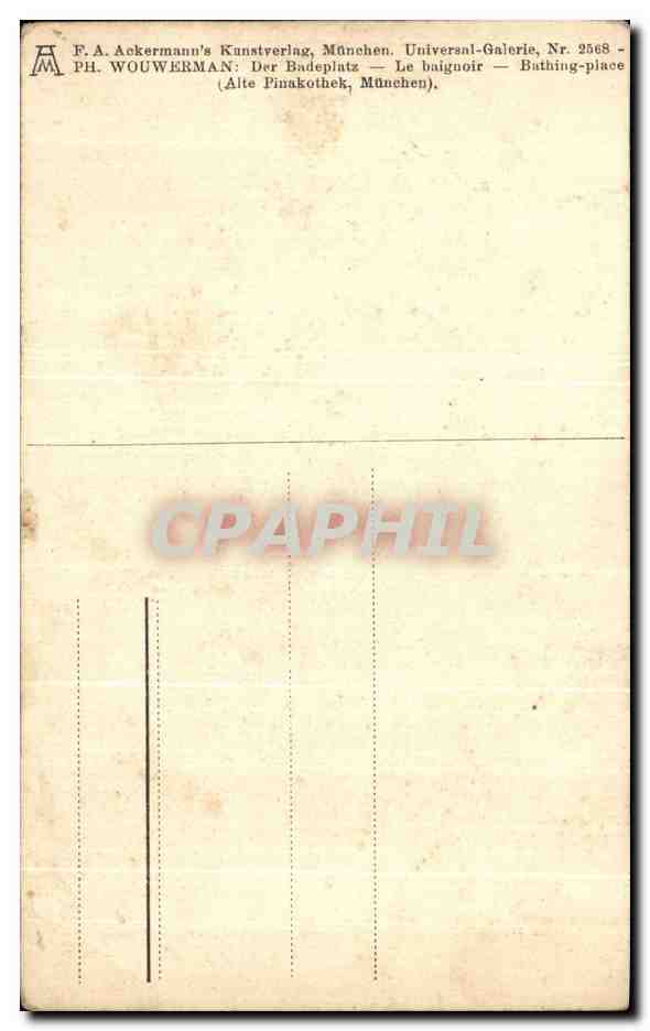CPA Wouverman Le baignoir Cheval — Verso