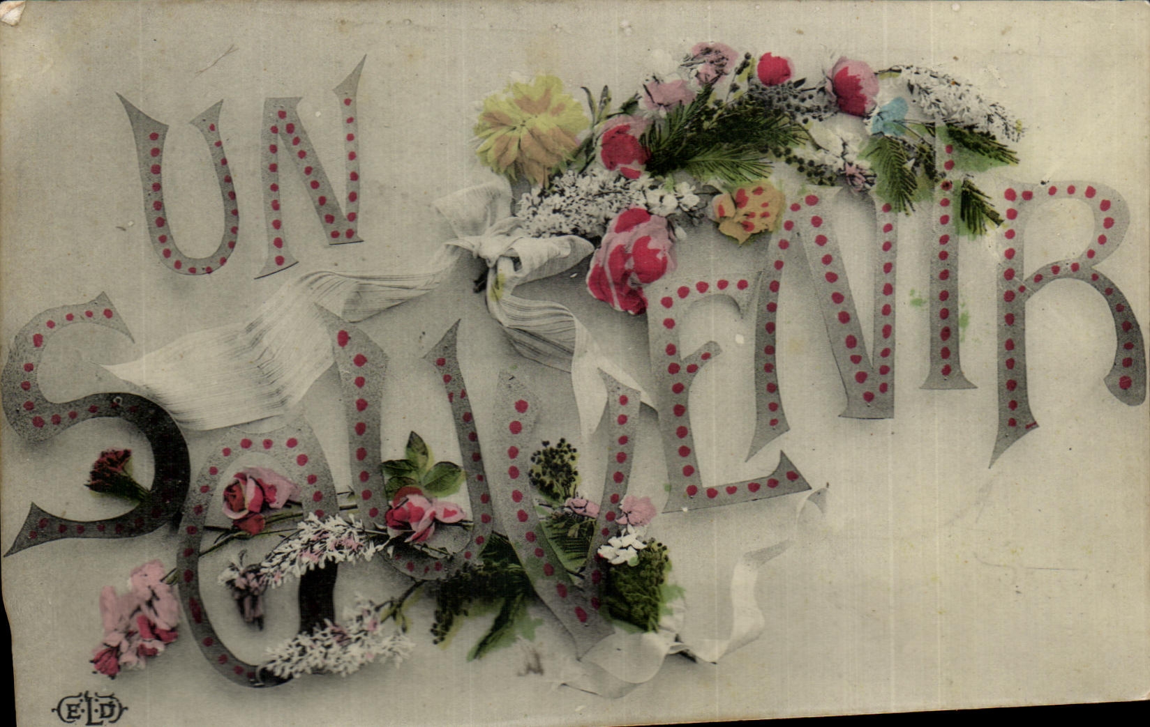 CPA Fantaisie Fleurs Souvenir