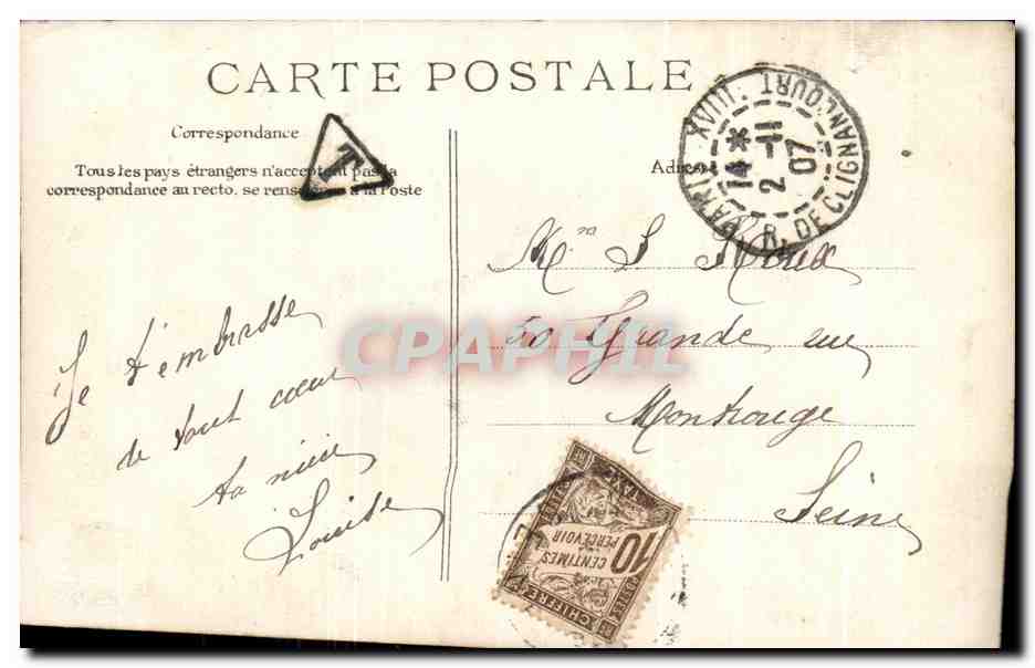 CPA Fantaisie Fleurs Souvenir — Rückseite