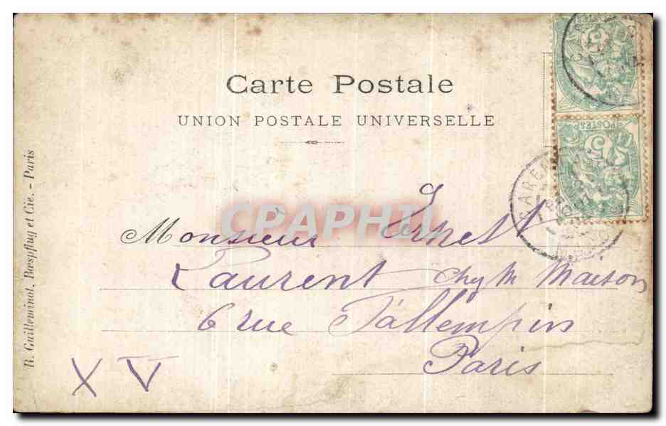 CARTE PHOTO Carentan Femmes a la plage jouant au croquet — Verso