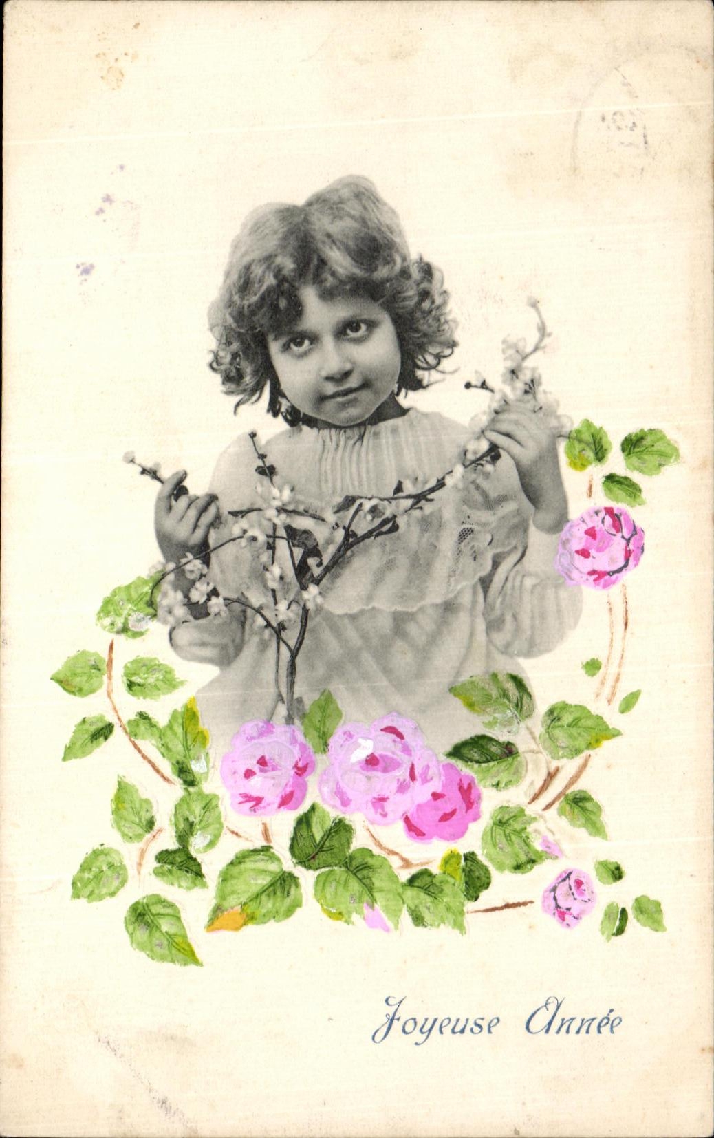 CPA Fantaisie Enfant Fleurs