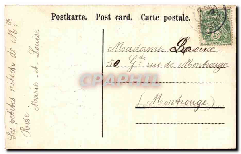 CPA Fantaisie Enfant Fleurs — Rückseite
