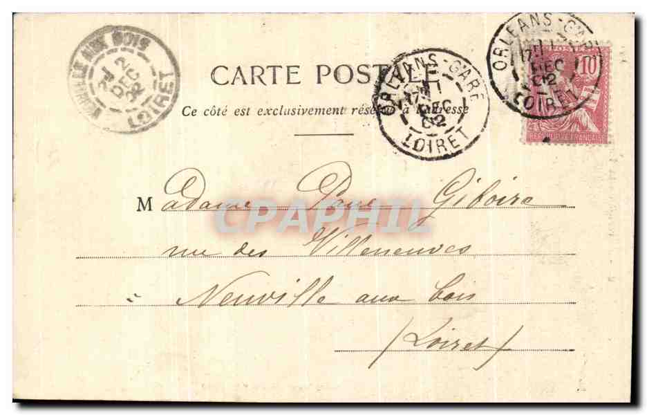 Retrato de la Luna — escena humorística con una luna caricaturizada — Phototype A. Bargénet et Cie, Nantes — Reverso