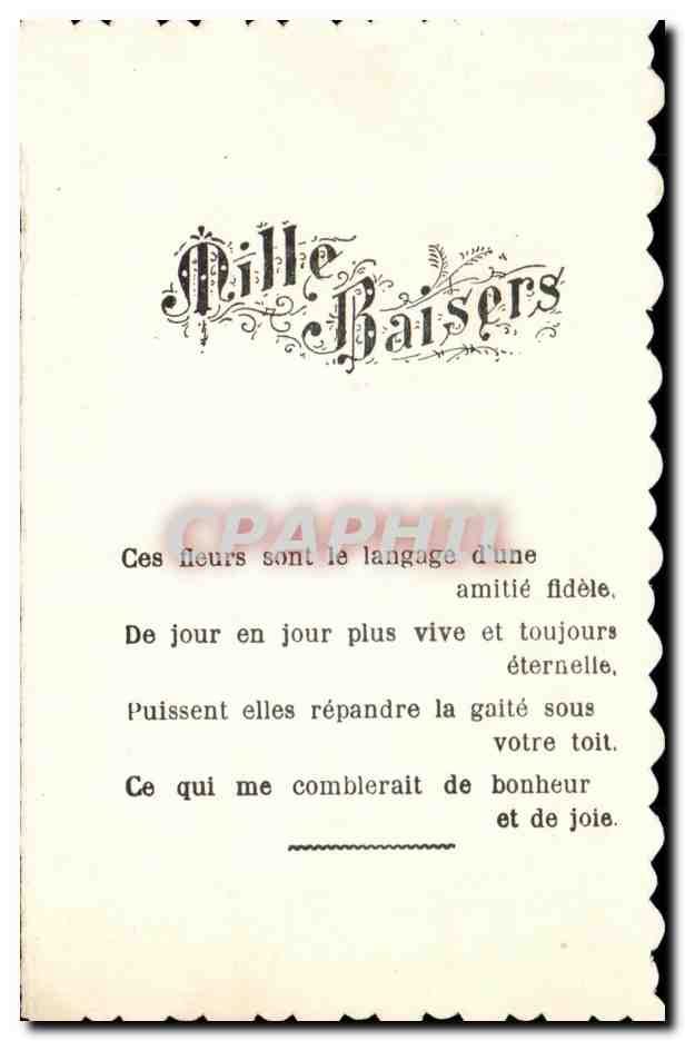 CPA Fantaisie Mille baisers