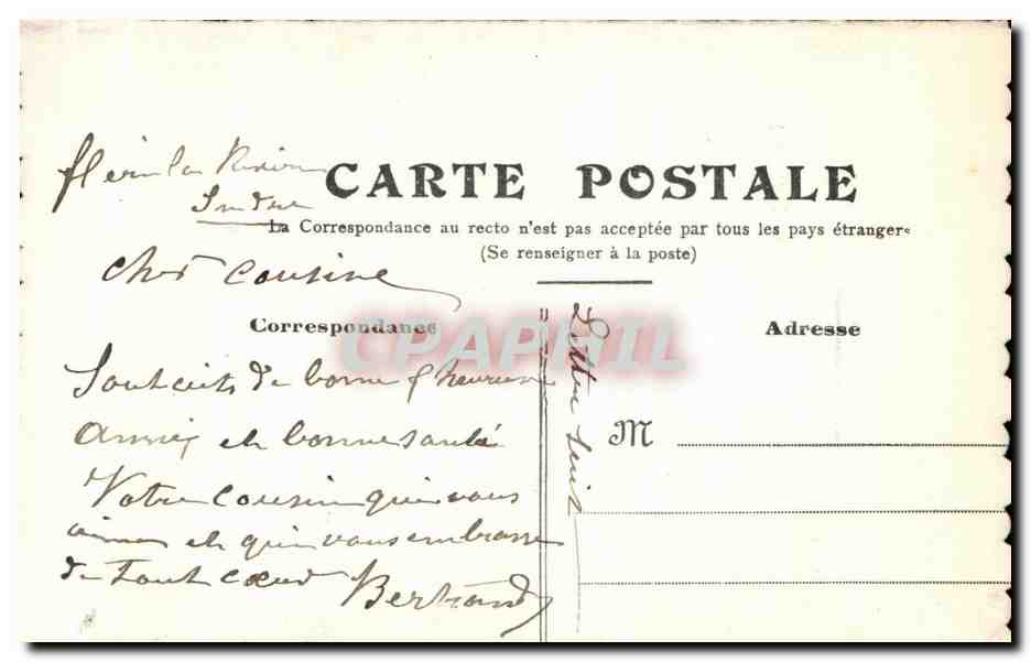 CPA Fantaisie Mille baisers — Rückseite
