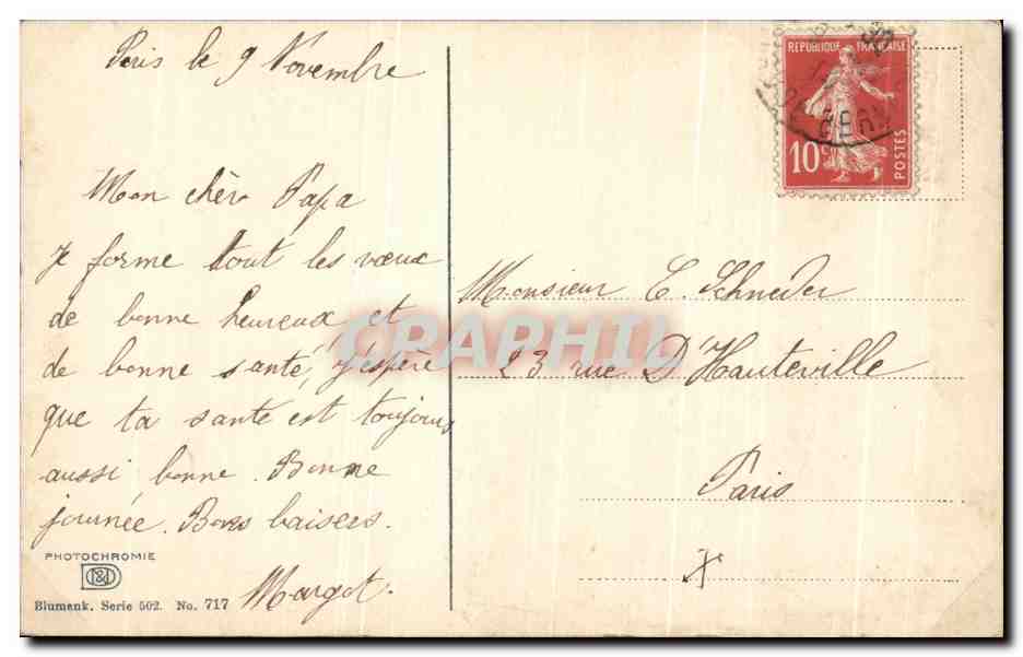 CPA Fantaisie Fleurs  — Rückseite
