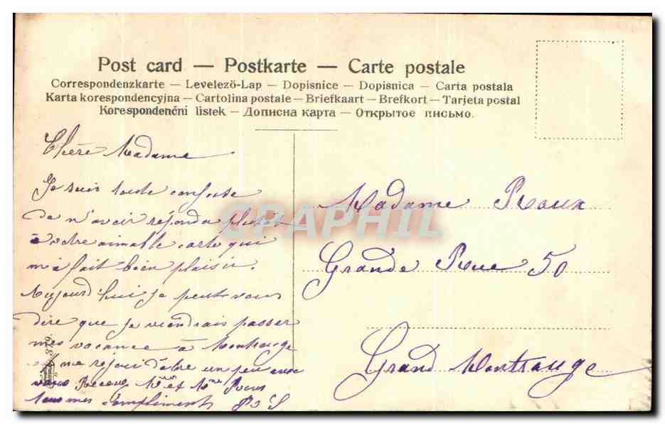 CPA Fantaisie Fleurs — Rückseite