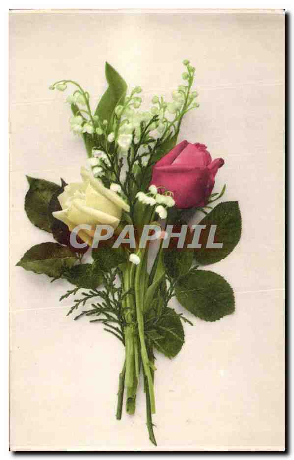 CPA Fantaisie Fleurs Rose Muguet