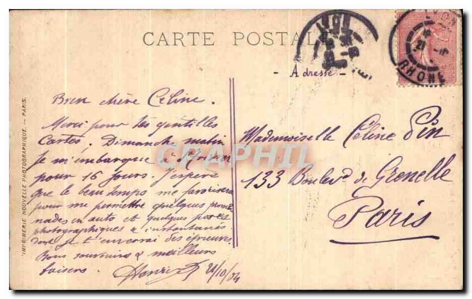 Sur la Falaise — Artigue — Salon 1904 — LL. — Rückseite