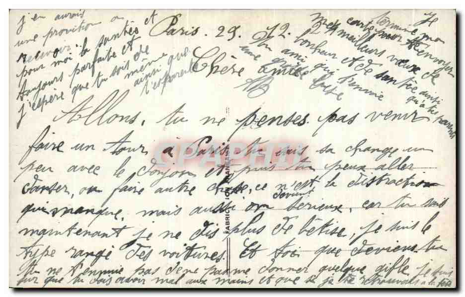 CPA Fantaisie Femme  — Verso