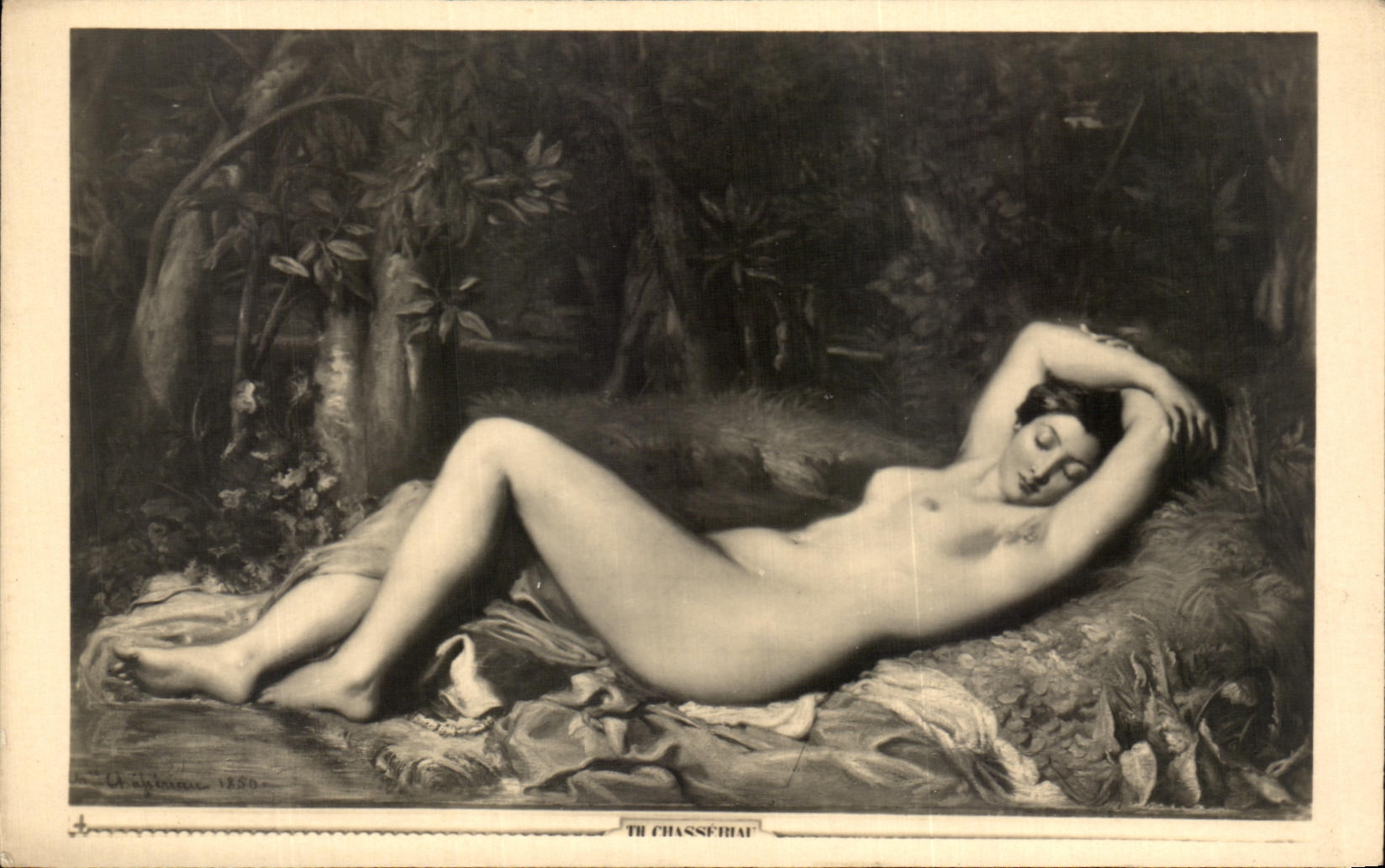 CPA Fantaisie Femme Chasseriau Nymphe endormie Musee Calvet Avignon Nue erotique