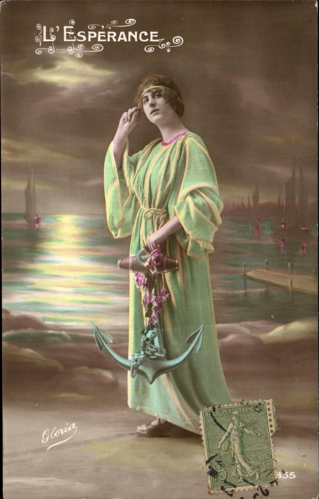 CPA Fantaisie Femme L'esperance 