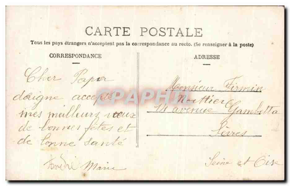 CPA Fantaisie Enfant Garcon  — Rückseite