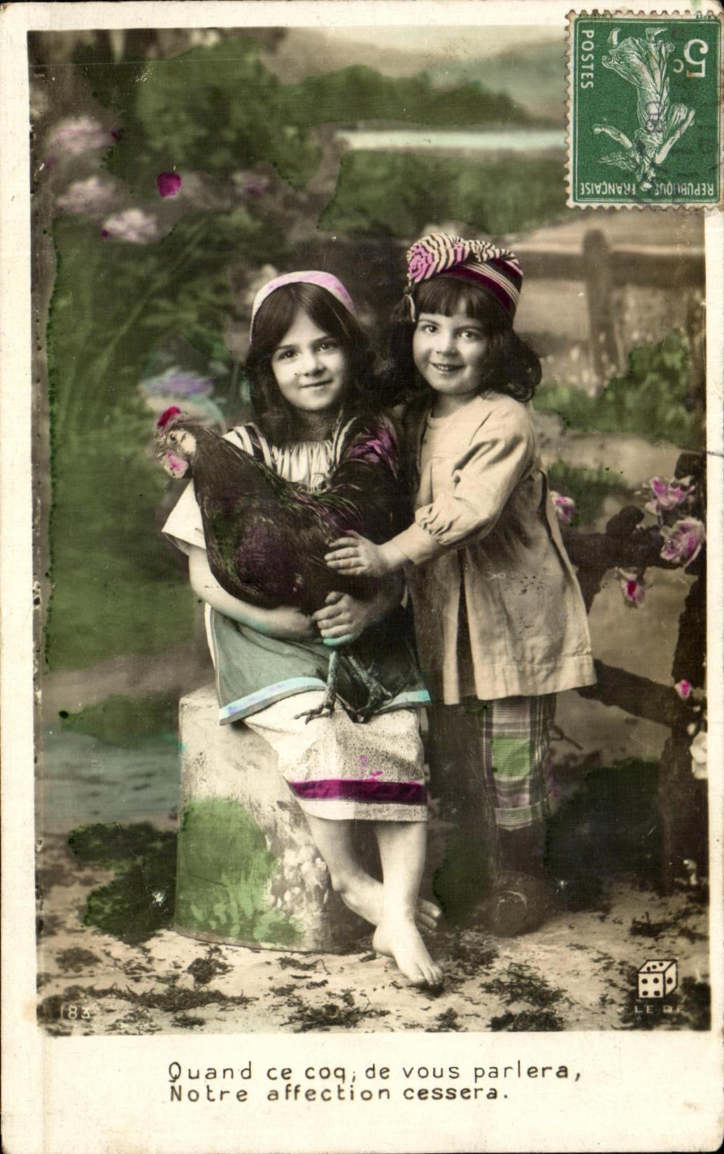 CPA Fantaisie Enfants Poules 