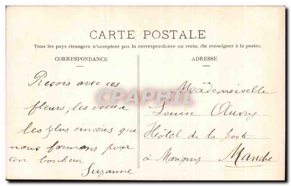 CPA Fantaisie Enfant Fleurs  — Rückseite