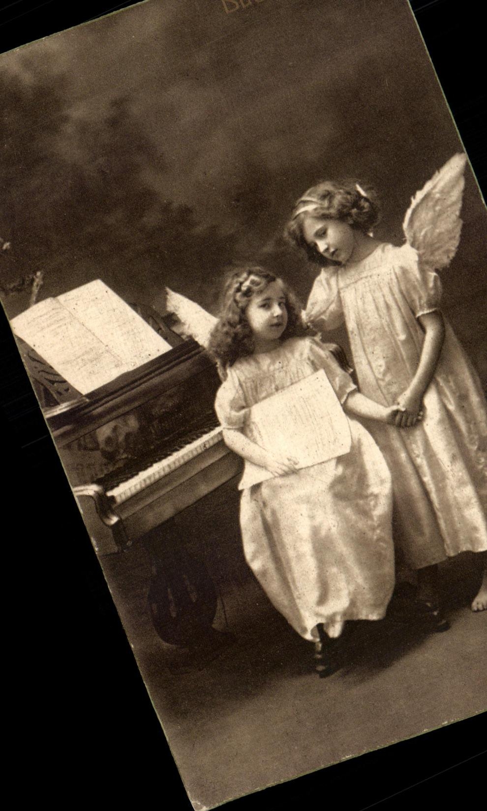 CPA Fantaisie Enfants Anges Piano
