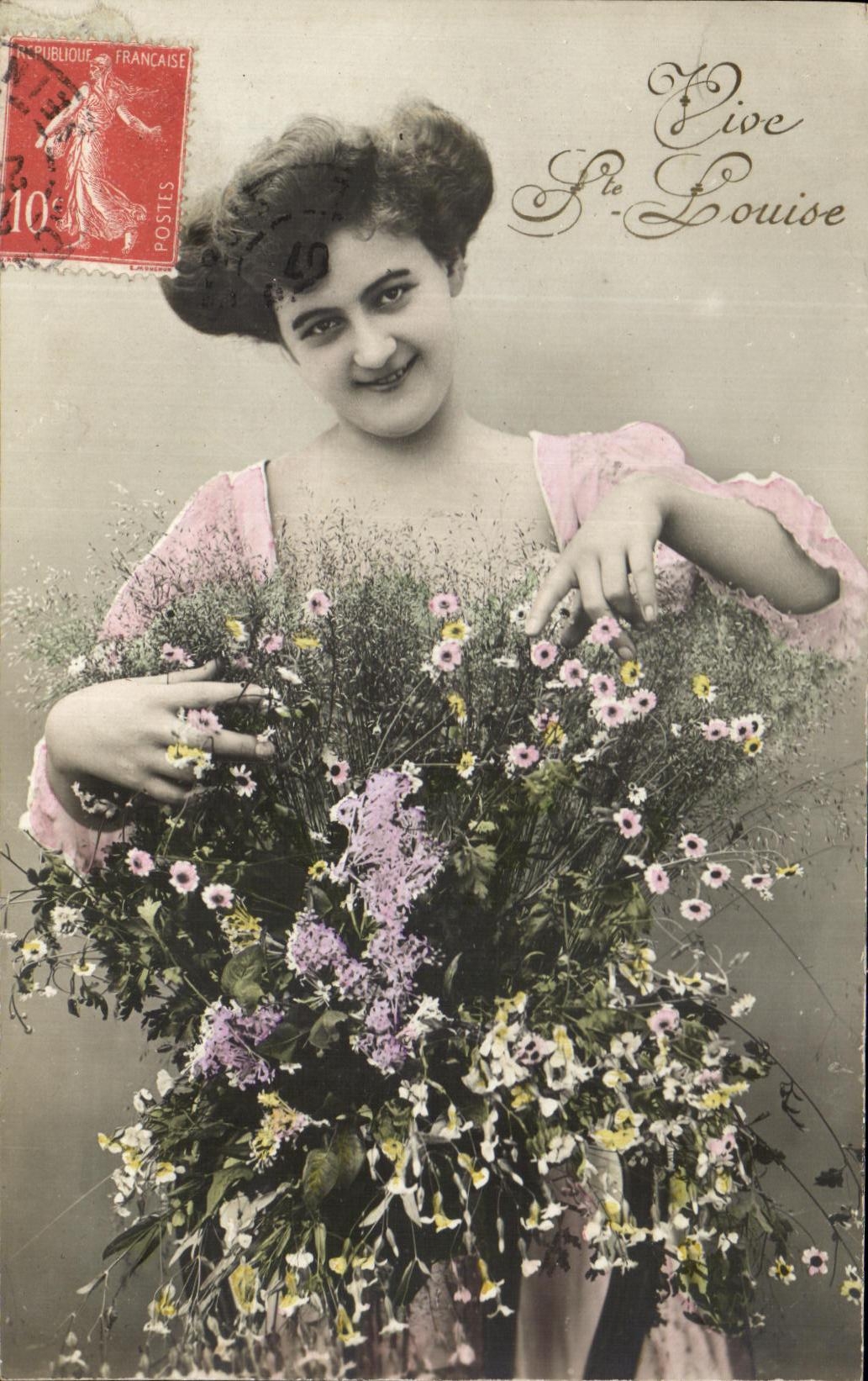 CPA Fantaisie Femme Vive Ste Louise
