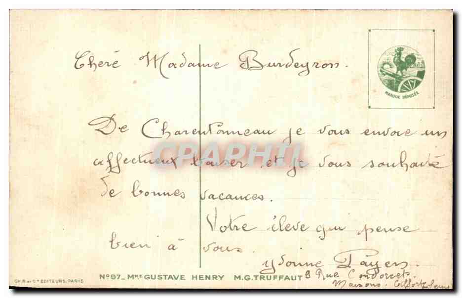 CPA Fantaisie Femme  — Verso