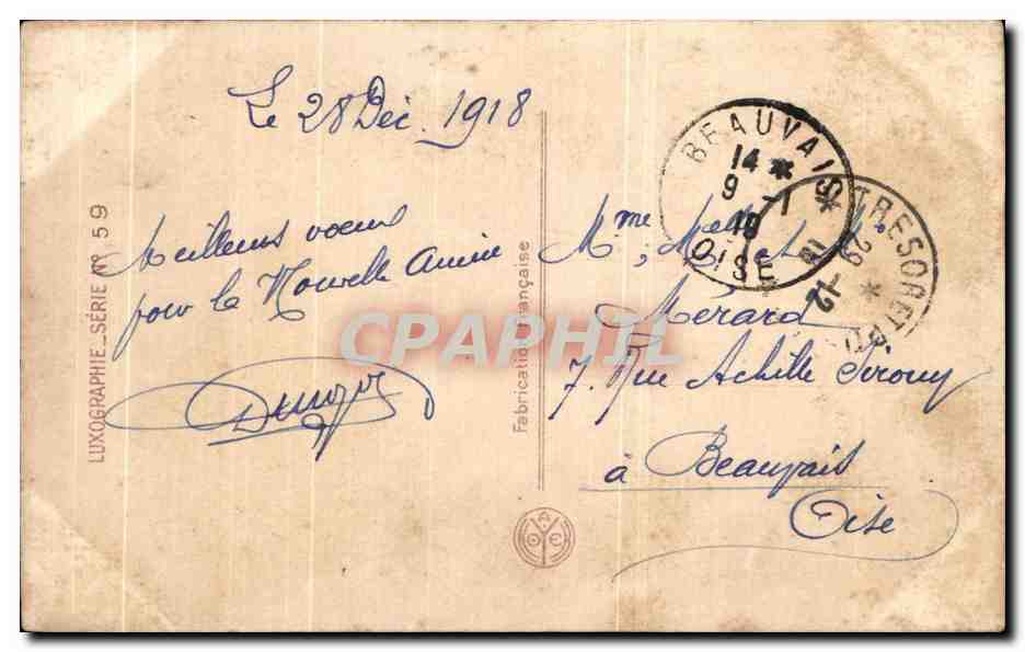 CPA Fantaisie Fleurs Bonne annee — Verso