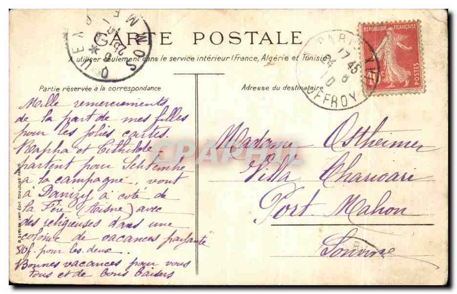 CPA Fantaisie Femme Fleurs — Rückseite