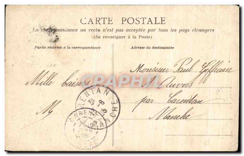 Paar in Abendkleidung — Dichterszene — Verlag: Caille & Nattier — Rückseite