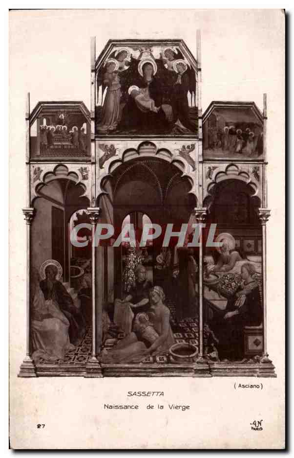 CPA Sassetta Naissance de la vierge Asciano