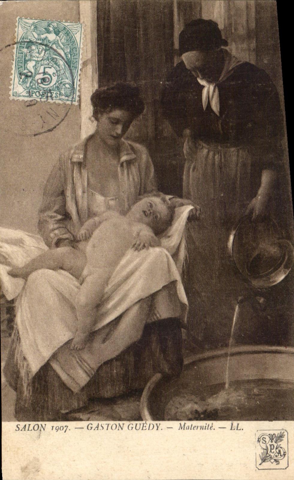 CPA Salon de 1907 Gaston Guedy Maternite Enfant