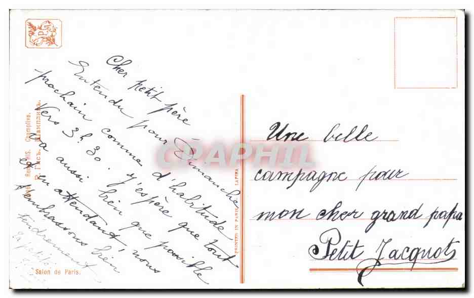 CPA Salon de Paris Champlive Rene His  — Verso