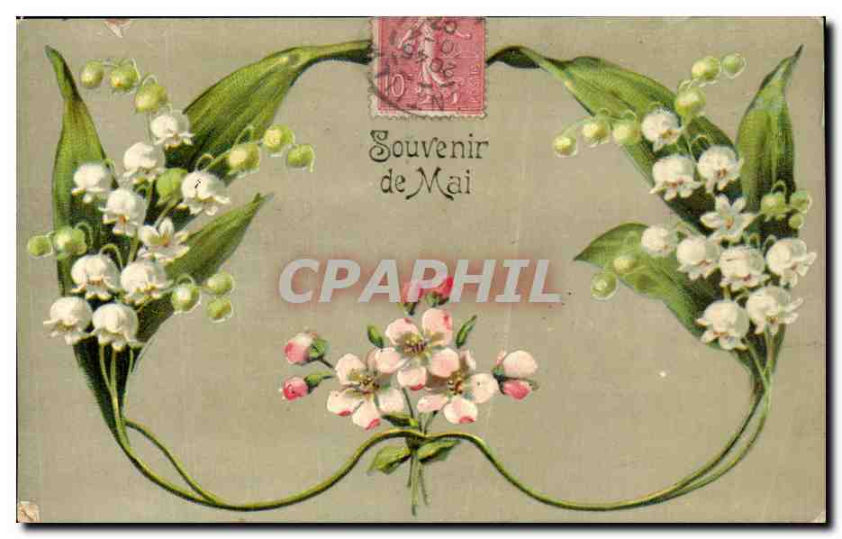 CPA Fantaisie Fleurs Muguet