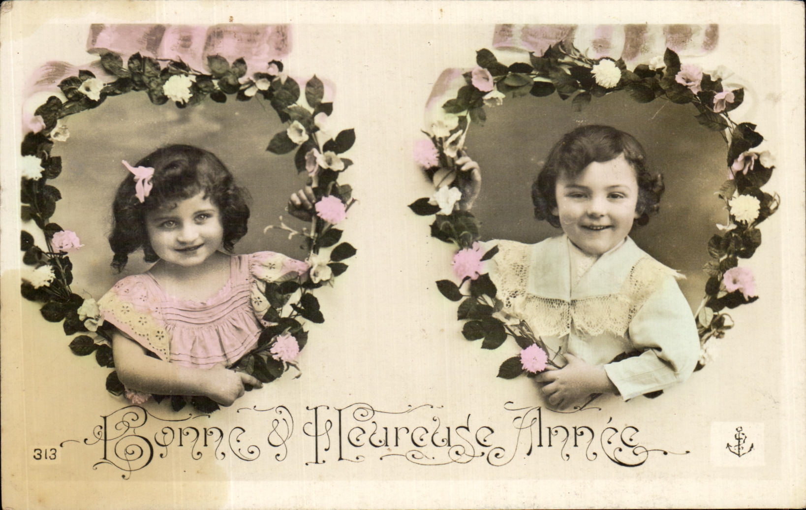 CPA Fantaisie Enfants Coeurs
