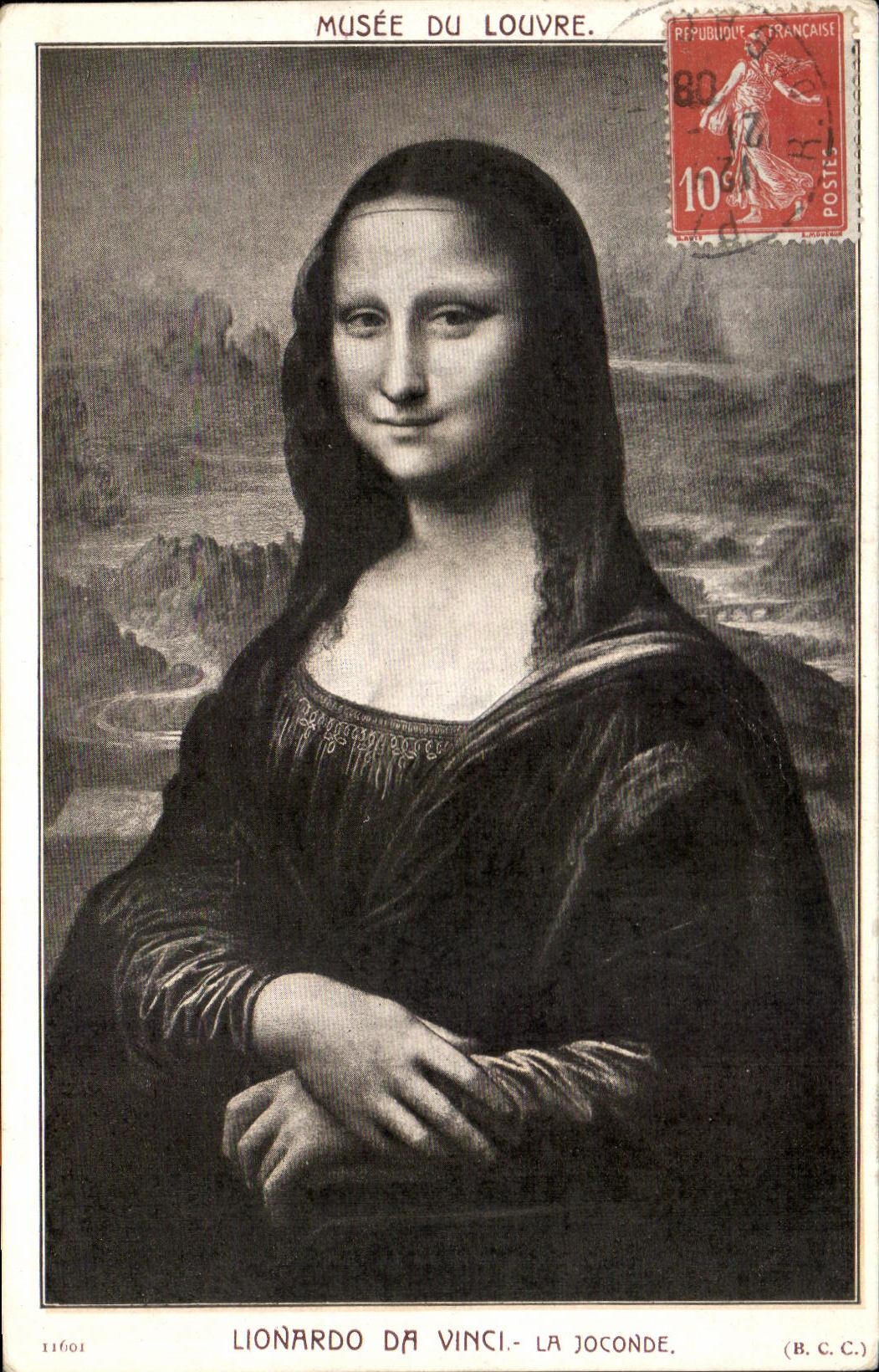CPA Fantaisie Femme La Joconde Musee du Louvre Paris 