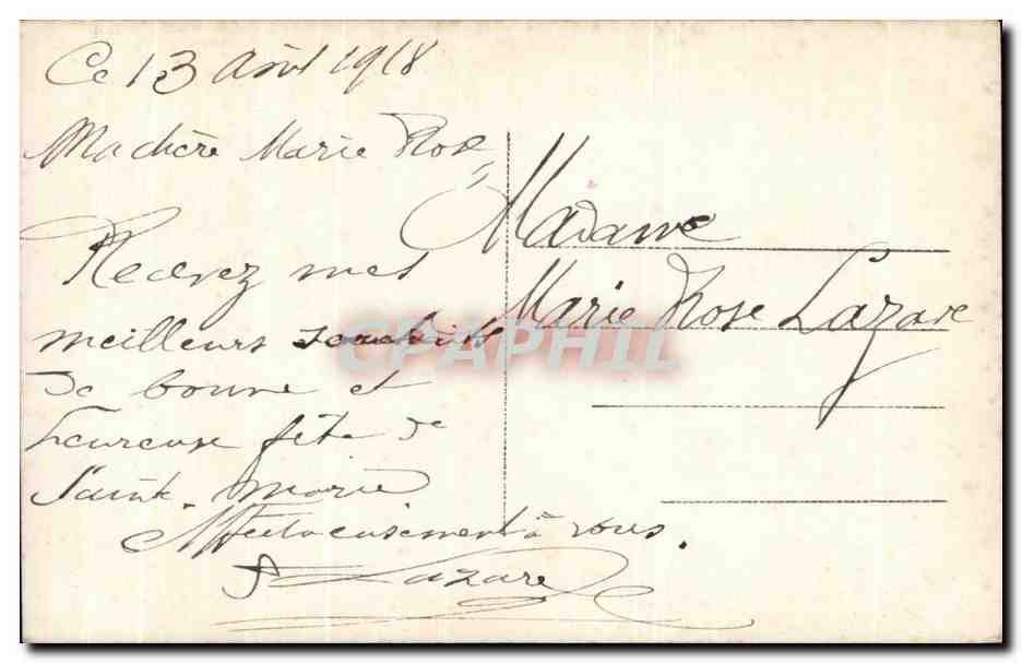 CPA Fantaisie Fleurs Roses — Rückseite