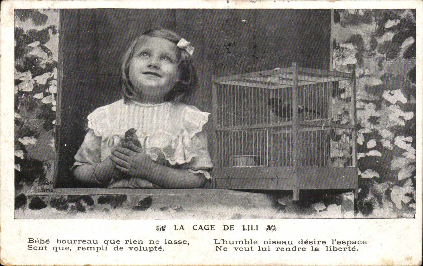 CPA Fantaisie Enfant Cage a oiseaux