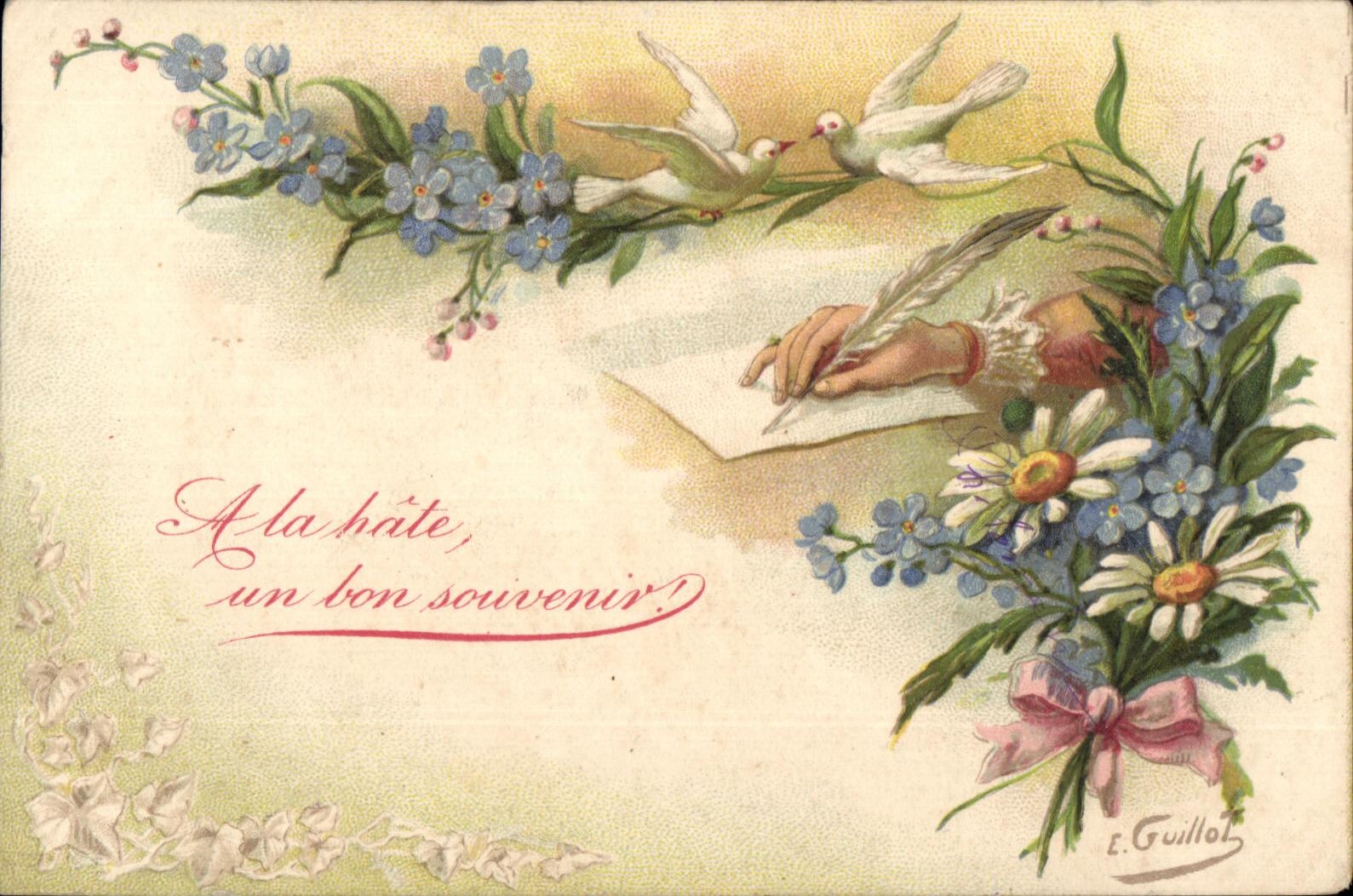CPA Fantaisie Main Fleurs Colombes 