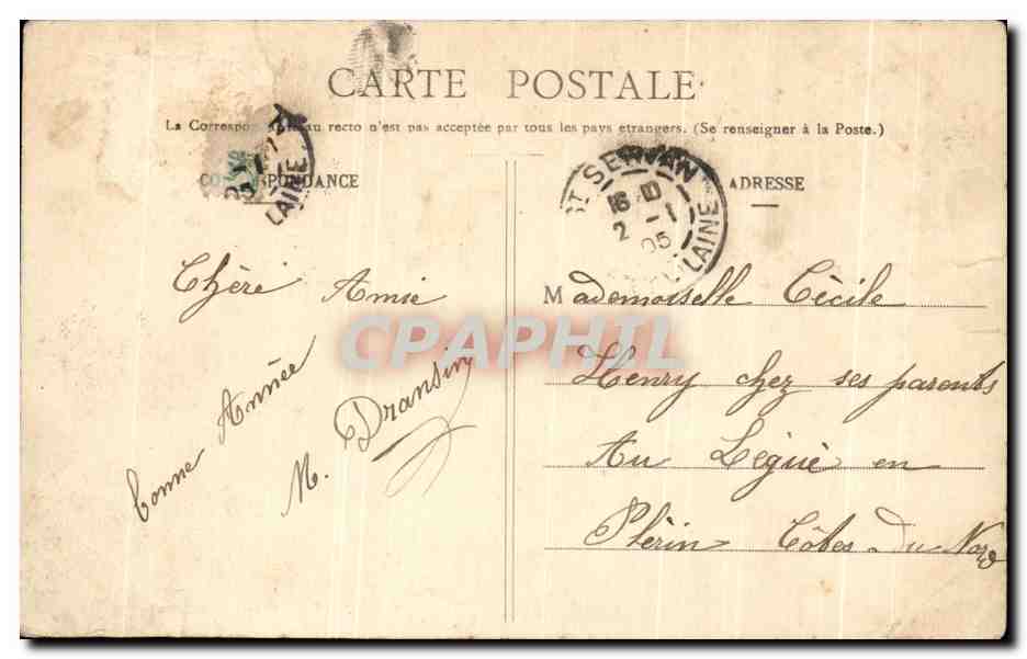 CPA Fantaisie Femme Jeune fille a marier — Rückseite