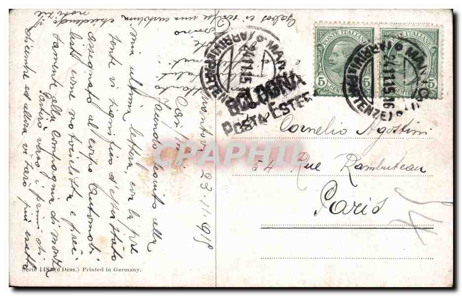 CPA Fantaisie Caleche Chevaux  — Verso
