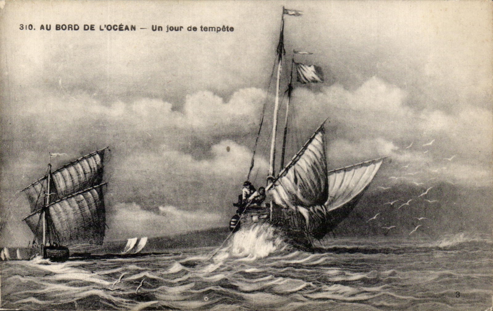 Au bord de l'océan — Un jour de tempête — F. Chapeau, éditeur, Nantes