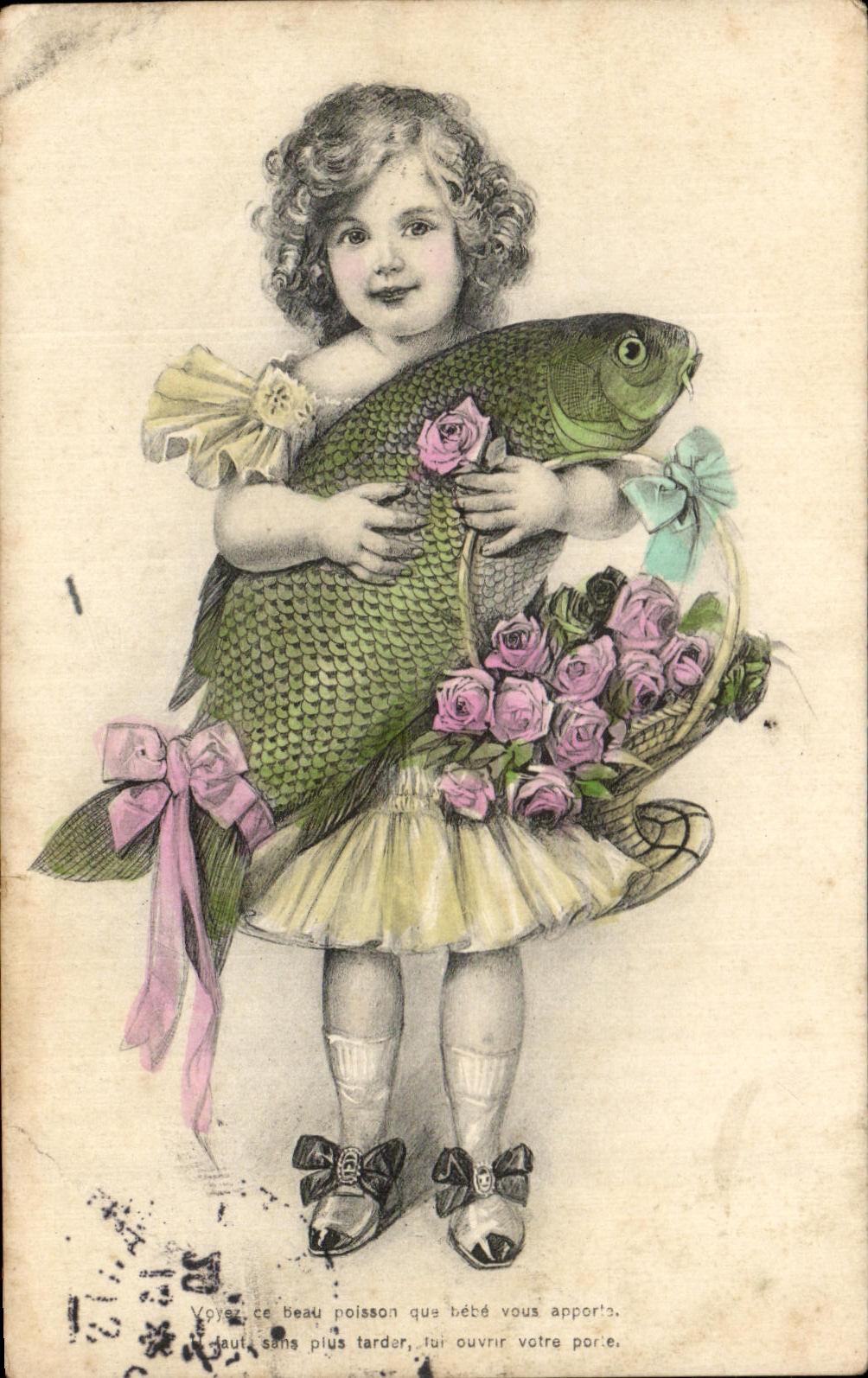 CPA Fantaisie Enfant Poisson 