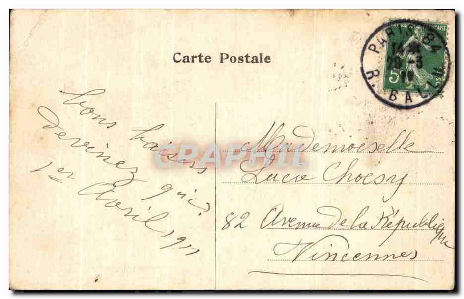 CPA Fantaisie Enfant Poisson  — Rückseite