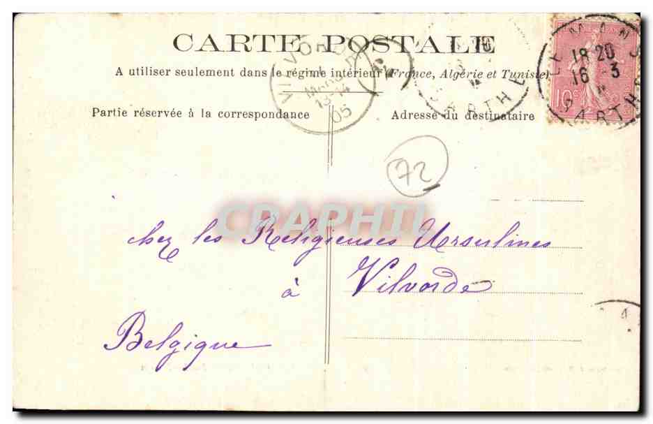 CPA St Paterne Chateau de Roche Racan — Rückseite