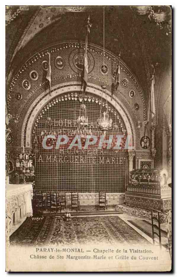 CPA Paray Le Monial chapelle De La Visitation Chasse De Ste Marguerite Marie Et Grille Du Couvent