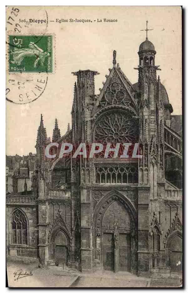 CPA Dieppe L'Eglise St Jacques la Rosace