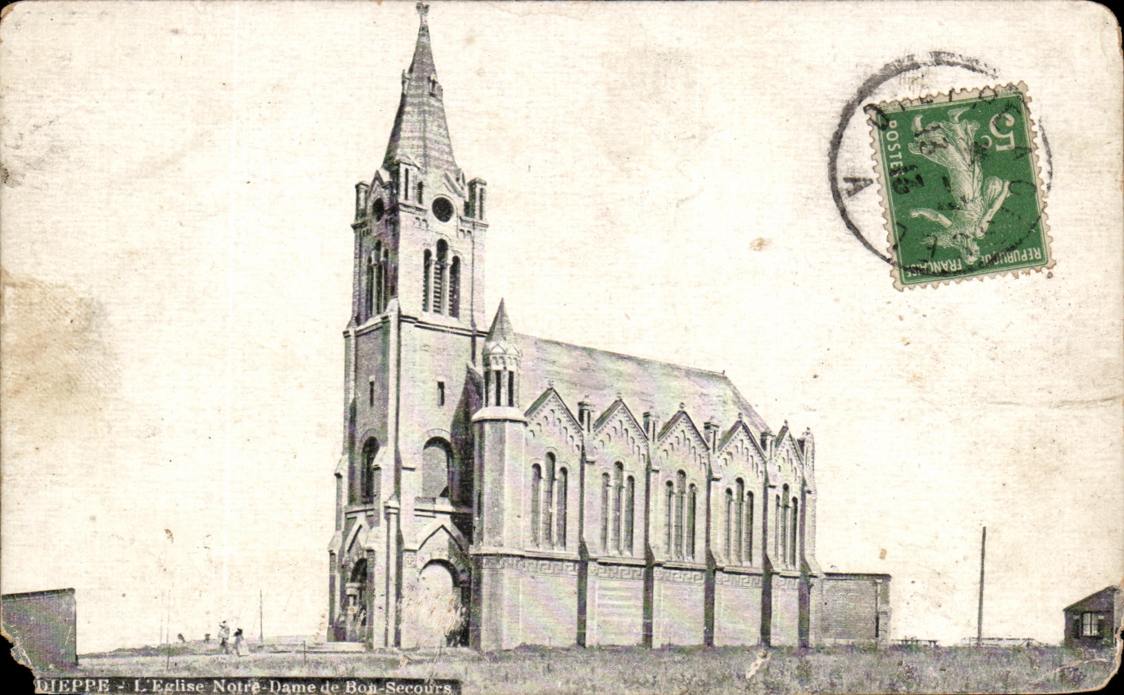 CPA Dieppe L'Eglise Notre Dame de Bon Sercours